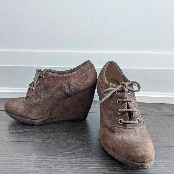 WOMEN'S GEOX CLERGERIE BROWN SUEDE PLATFORM 36 1/2 - Picture 1 of 2